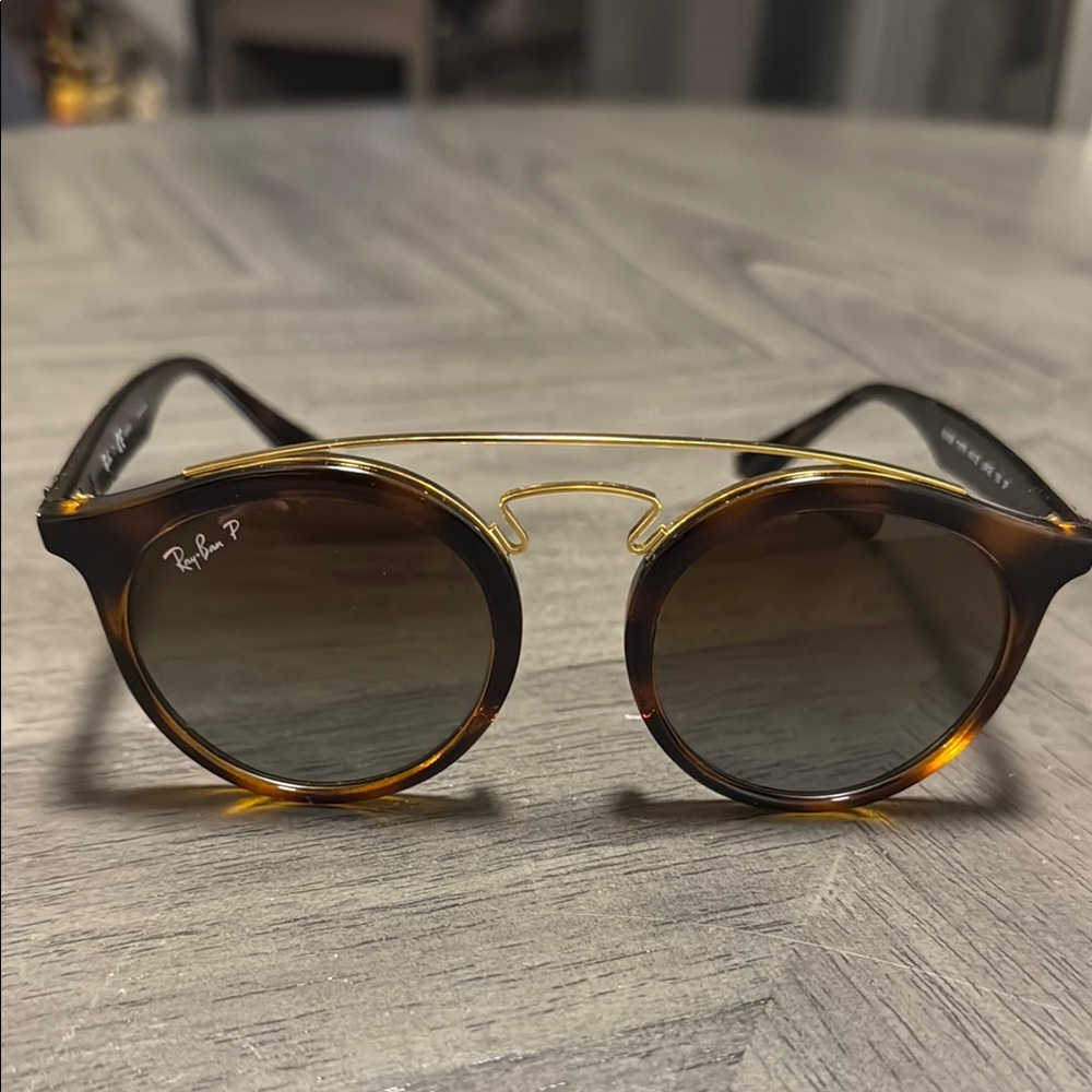 Ray-Ban Brown and Gold Sunglasses